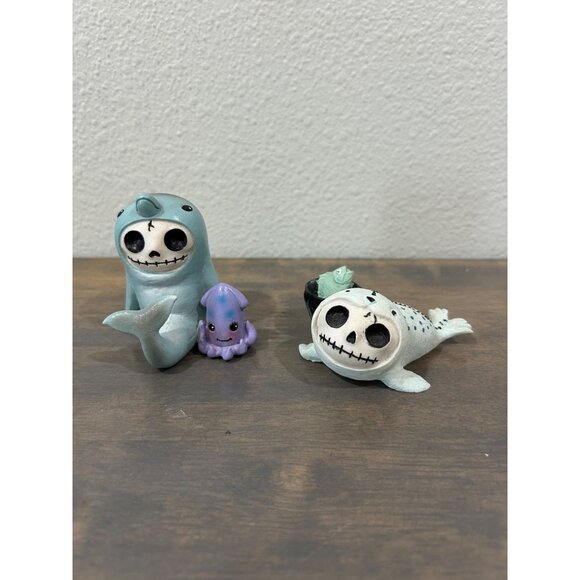 2 Summit Collection Furrybones Figures Skeleton Dolphin and Seal - Picture 1 of 9